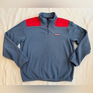 Vineyard Vines Blue Quarter Zip Fleece Pullover Size Large L